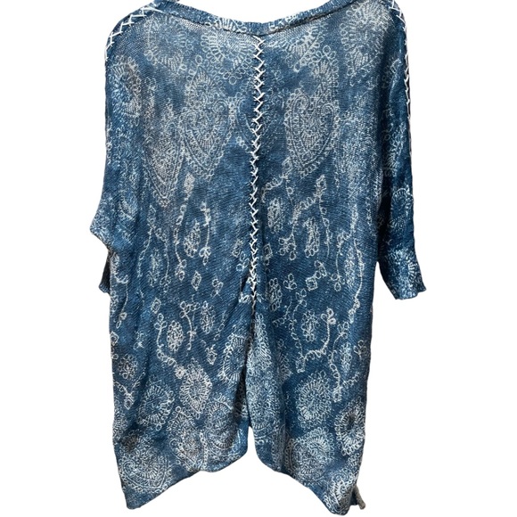 SUNDANCE Women's Fia Sweater Blue Embroidered 3/4 Length Sleeve Size Medium - Picture 3 of 9